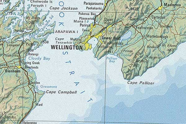 Map of the North Island
